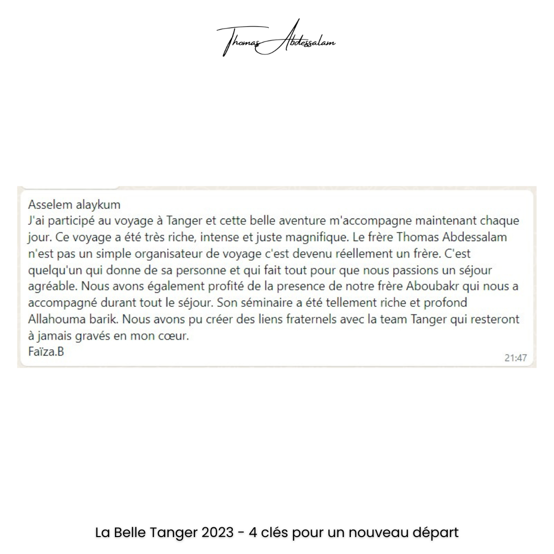 La Belle Tanger 2023 - Témoignage Faïza B.